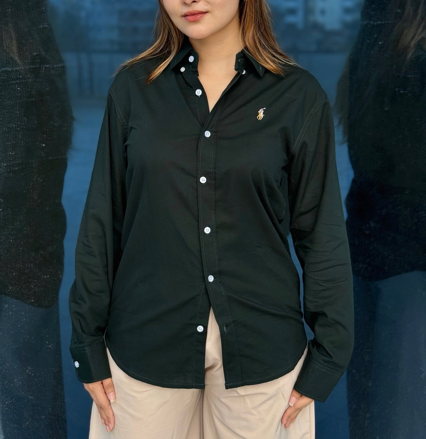 Oxford full sleeve shirt - Classic Black